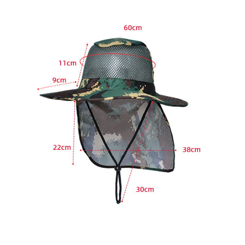 Men's Camouflage Sun Mesh Design Bucket Hat