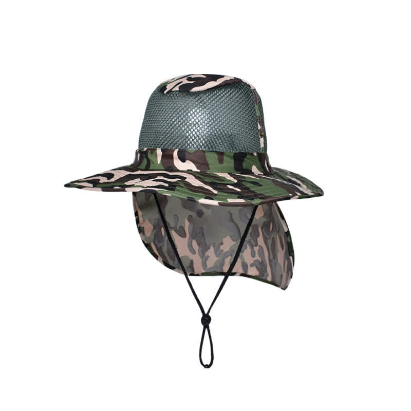 Men's Camouflage Sun Mesh Design Bucket Hat