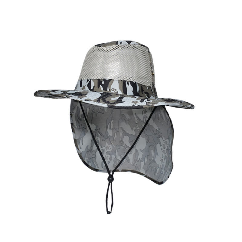 Men's Camouflage Sun Mesh Design Bucket Hat