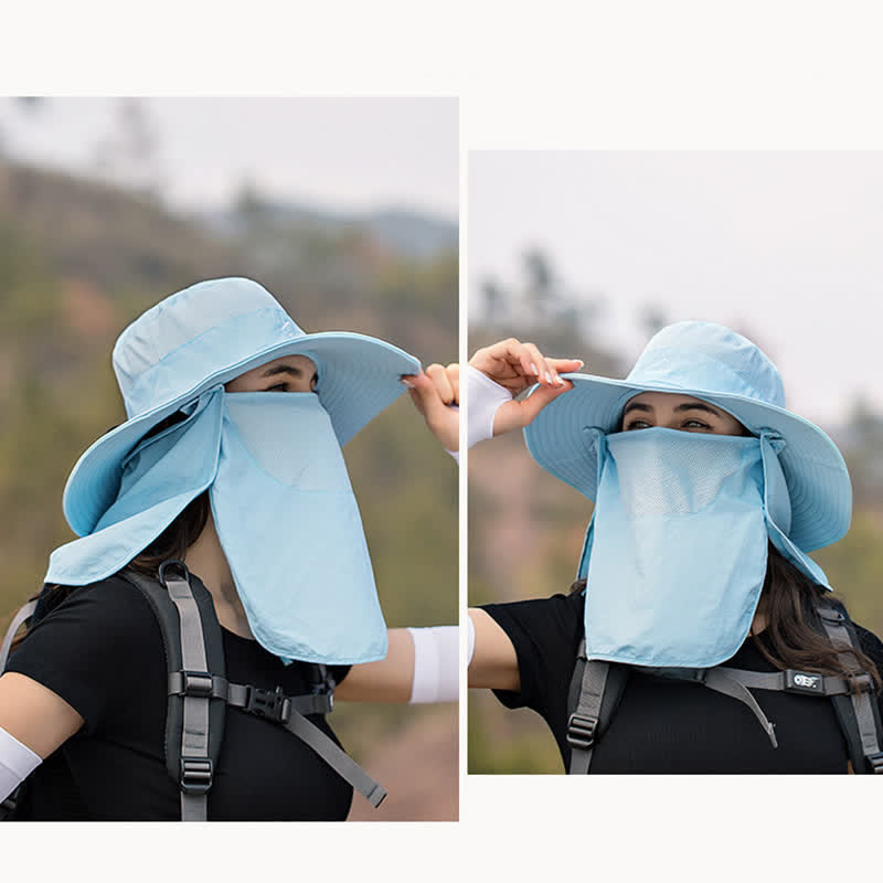 Men's Detachable Face Mask Hiking Bucket Hat