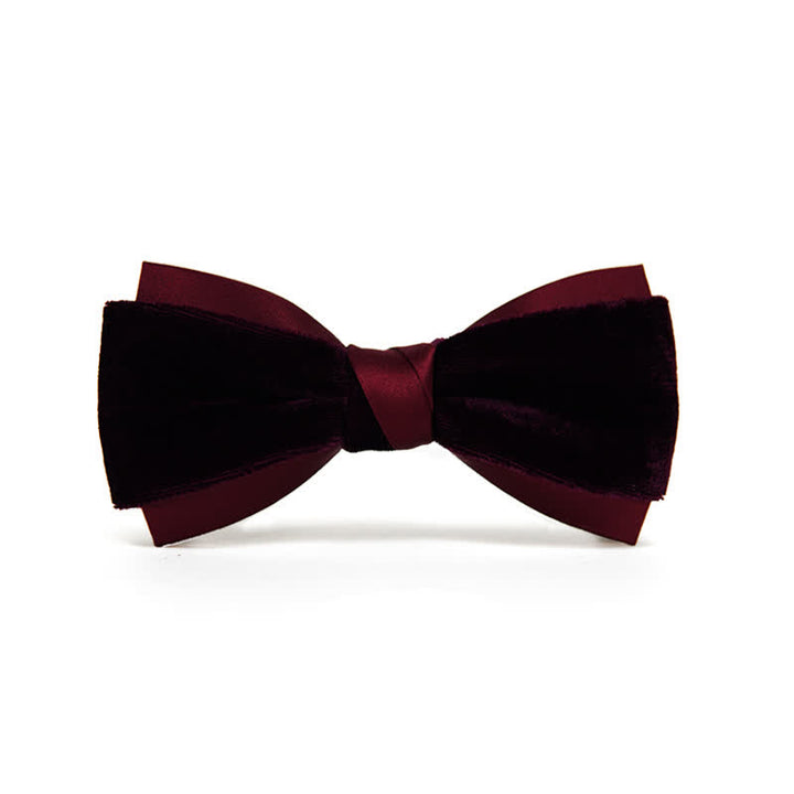 Men's Two-Tone Velvet Double Layer Bow Tie