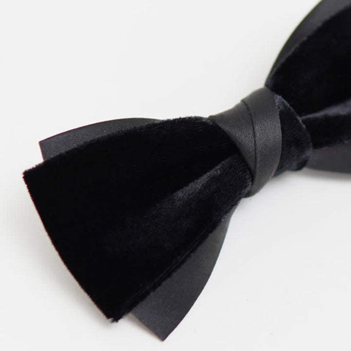 Men's Two-Tone Velvet Double Layer Bow Tie