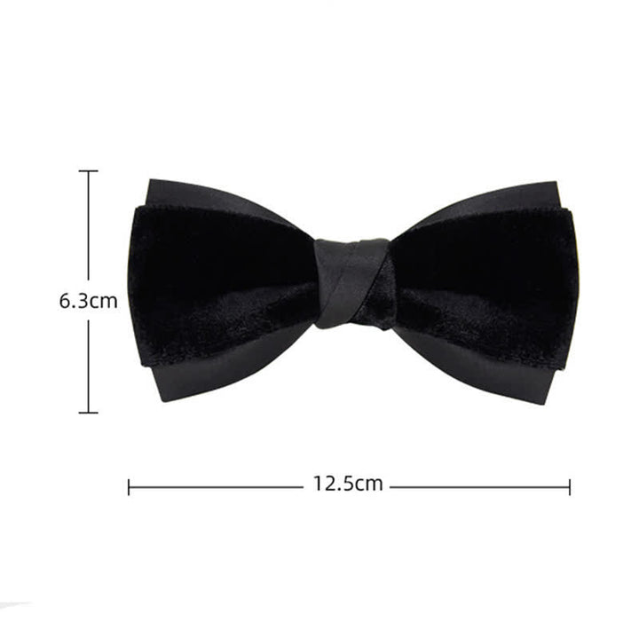 Men's Two-Tone Velvet Double Layer Bow Tie