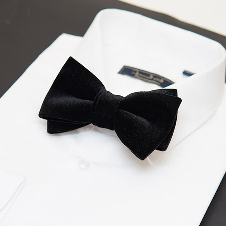 Men's Luxurious Double Layers Velvet Bow Tie