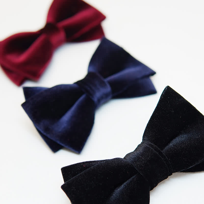 Men's Luxurious Double Layers Velvet Bow Tie