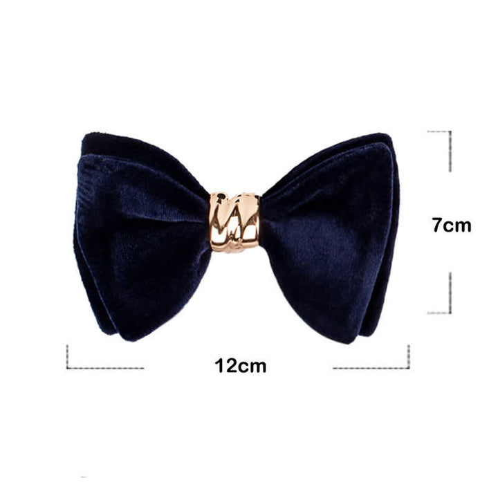 Men's Rose-gold Metal Velvet Butterfly Style Bow Tie