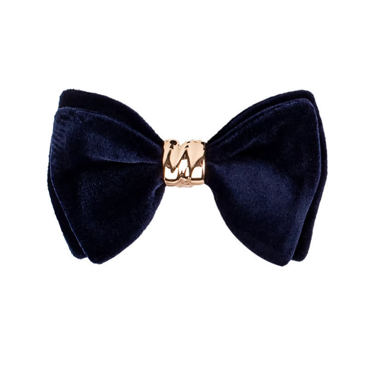 Men's Rose-gold Metal Velvet Butterfly Style Bow Tie