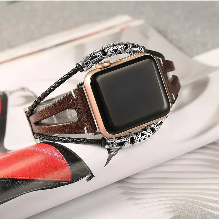 Double Twist Leather Loop Band Watch Band