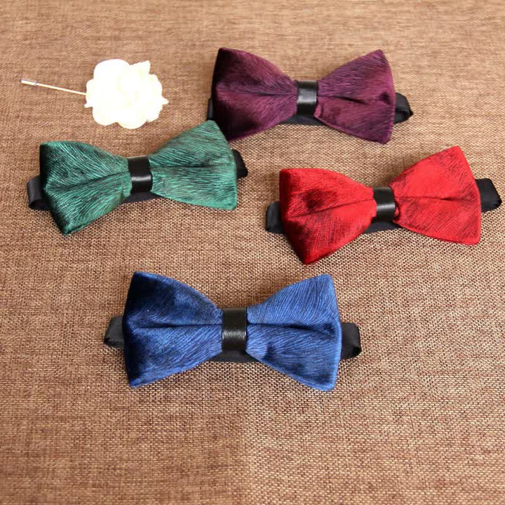 Men's Chic Luxury Velvet Banquet Suit Bow Tie