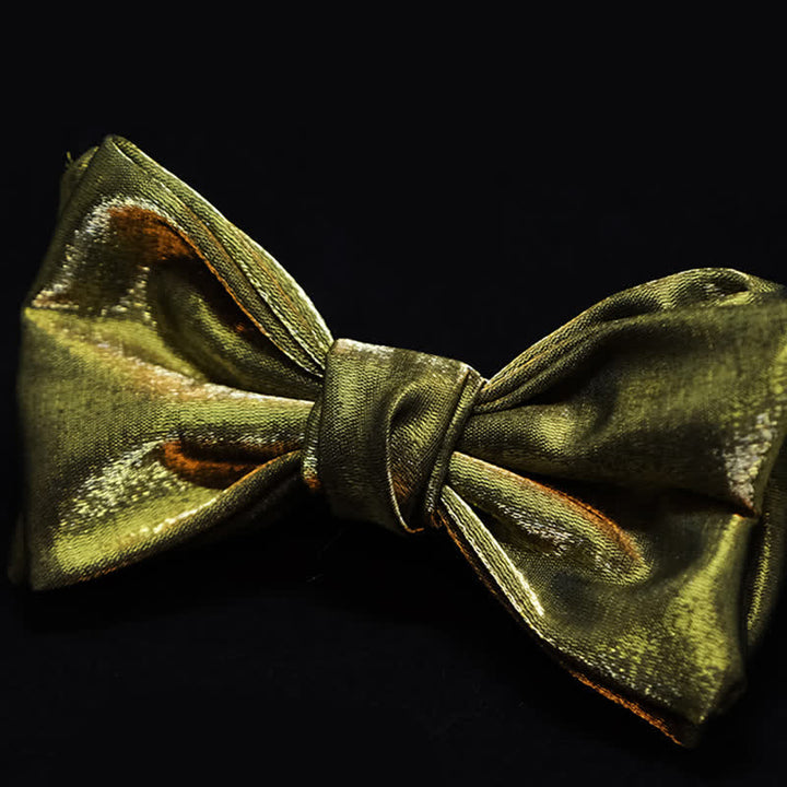 Men's Shiny Gorgeous Red OliveDrab Bow Tie