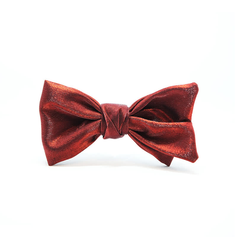 Men's Shiny Gorgeous Red OliveDrab Bow Tie