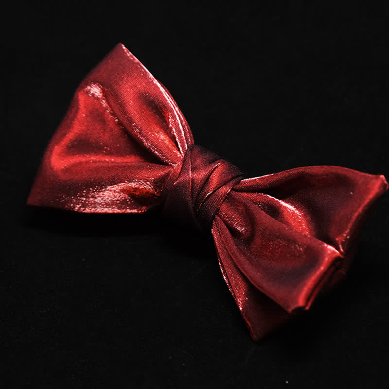 Men's Shiny Gorgeous Red OliveDrab Bow Tie