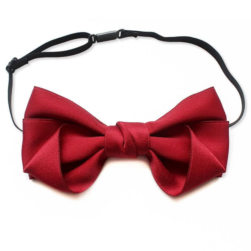 Men's Simple Trendy Soild Color Suit Shirt Bow Tie