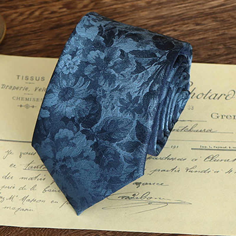 Men's Vintage Art Floral Pattern Necktie - image 14