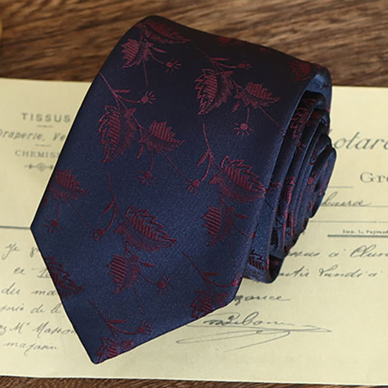 Men's Vintage Art Floral Pattern Necktie - image 20