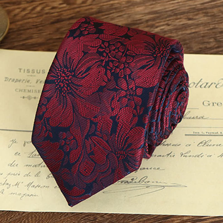 Men's Vintage Art Floral Pattern Necktie - image 17
