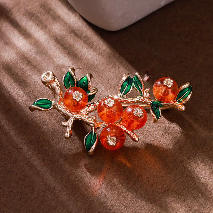 Women's Lucky Persimmon Tree Shape Brooch