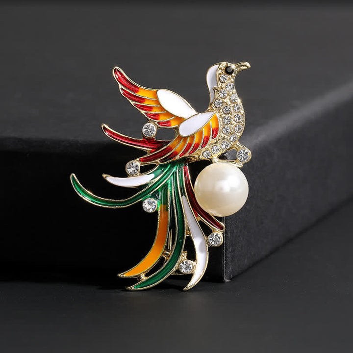 Women's Colourful Flying Phoenix Bird Brooch