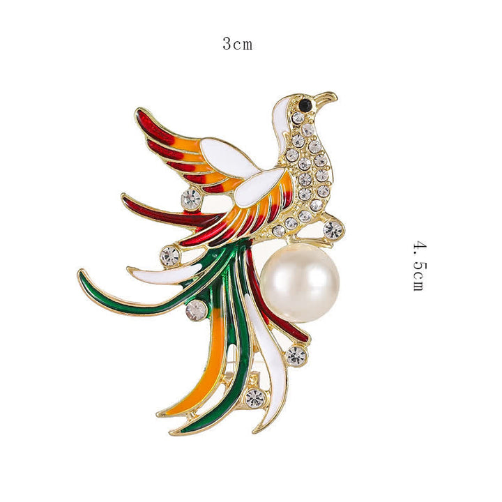 Women's Colourful Flying Phoenix Bird Brooch