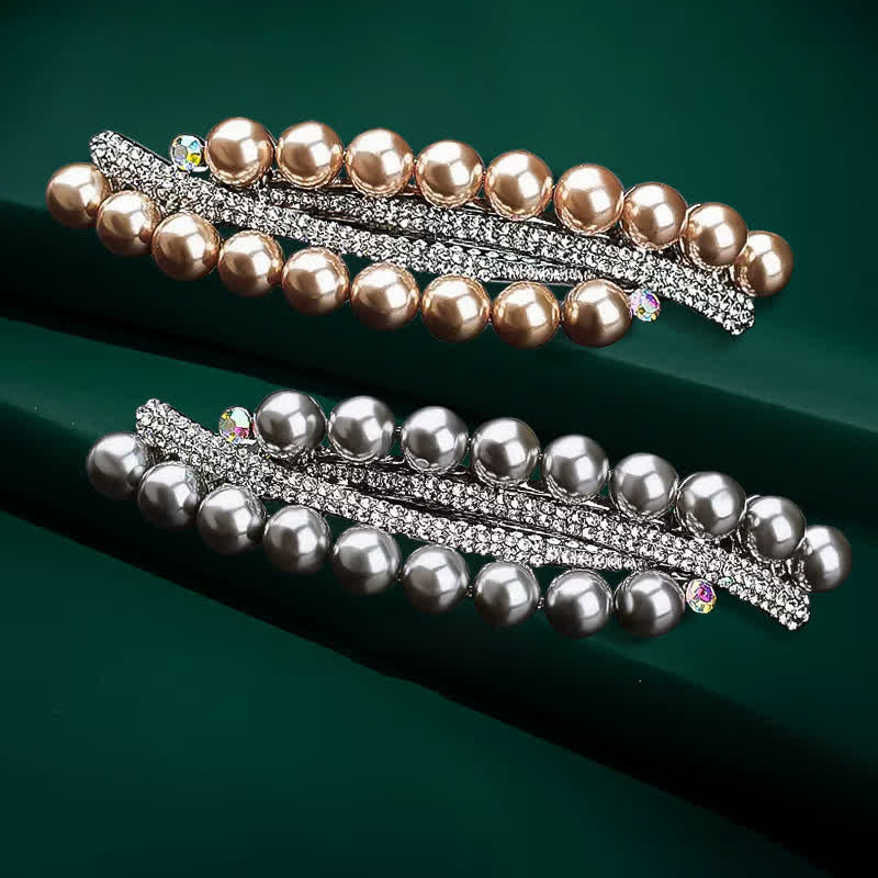 Women's Double-Row Faux Pearl Hair Clip