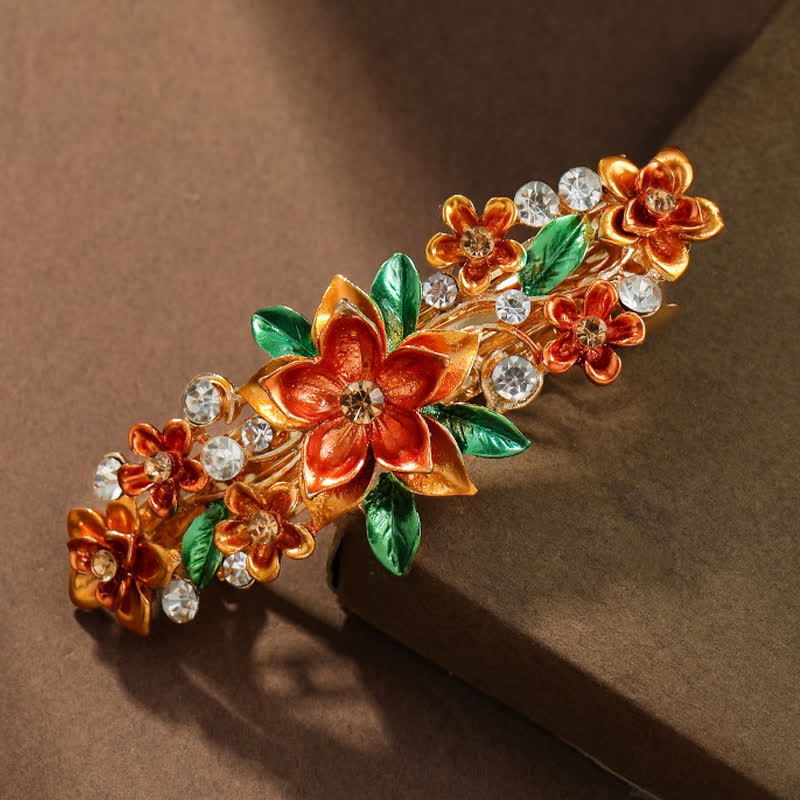 Women's Spring Flower Colorful Enamel Hair Clip