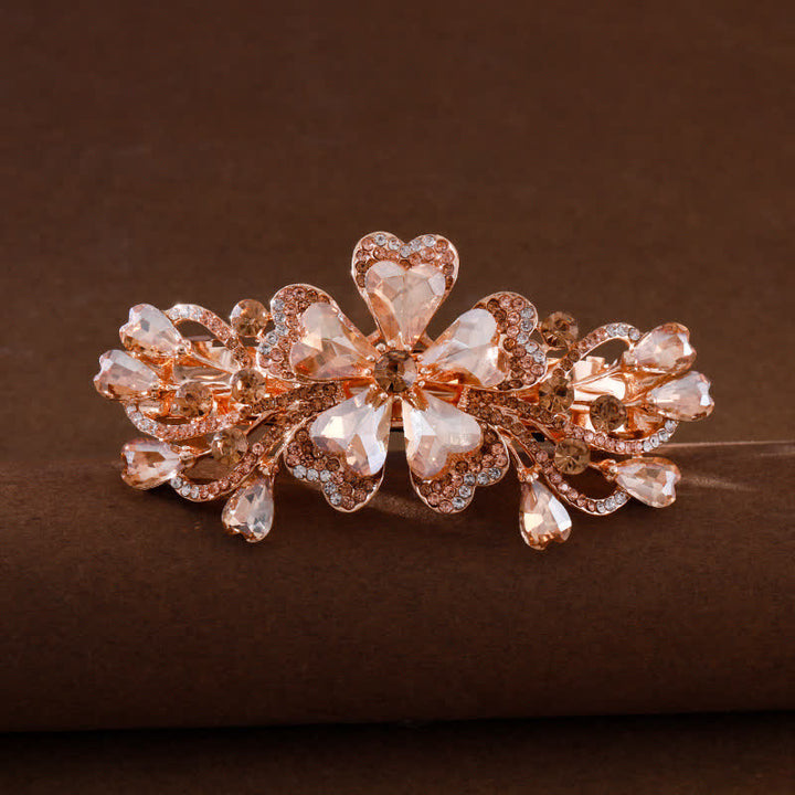 Women's Elegant Floral Sparkly Crystal Hair Clip