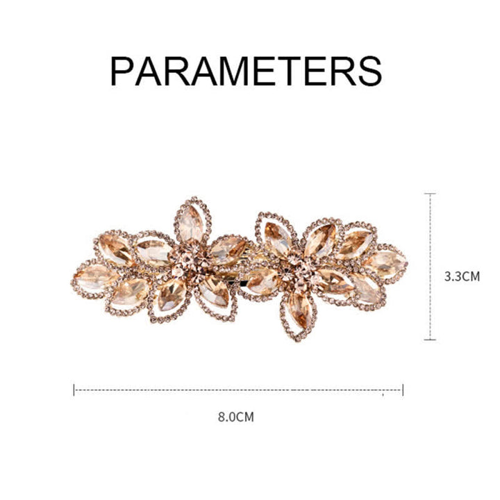 Women's Retro Crystal Flower Spring Hair Clip