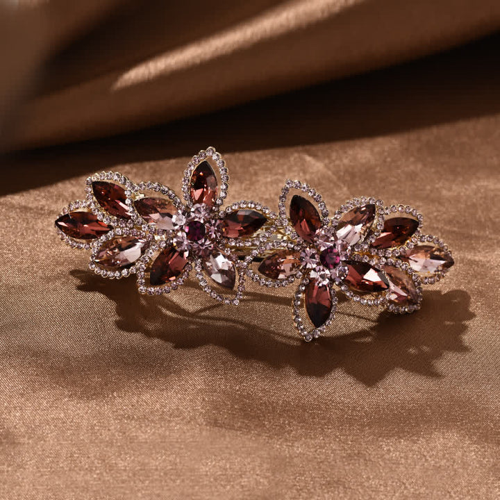 Women's Retro Crystal Flower Spring Hair Clip