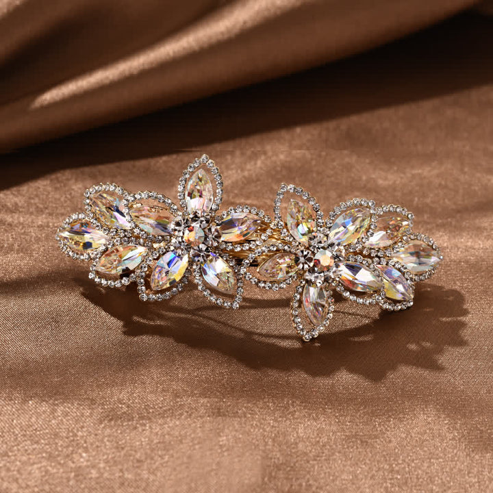 Women's Retro Crystal Flower Spring Hair Clip