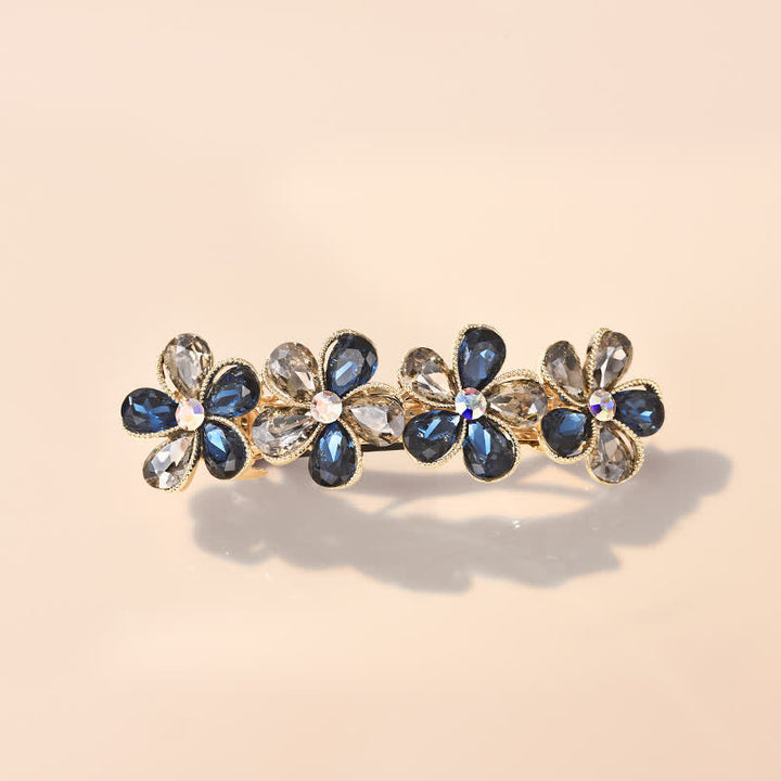 Women's Cute Crystal Flower Horizontal Hair Clip