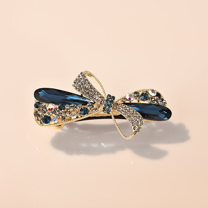 Women's Unique Bow Rhinestones Decor Hair Clip