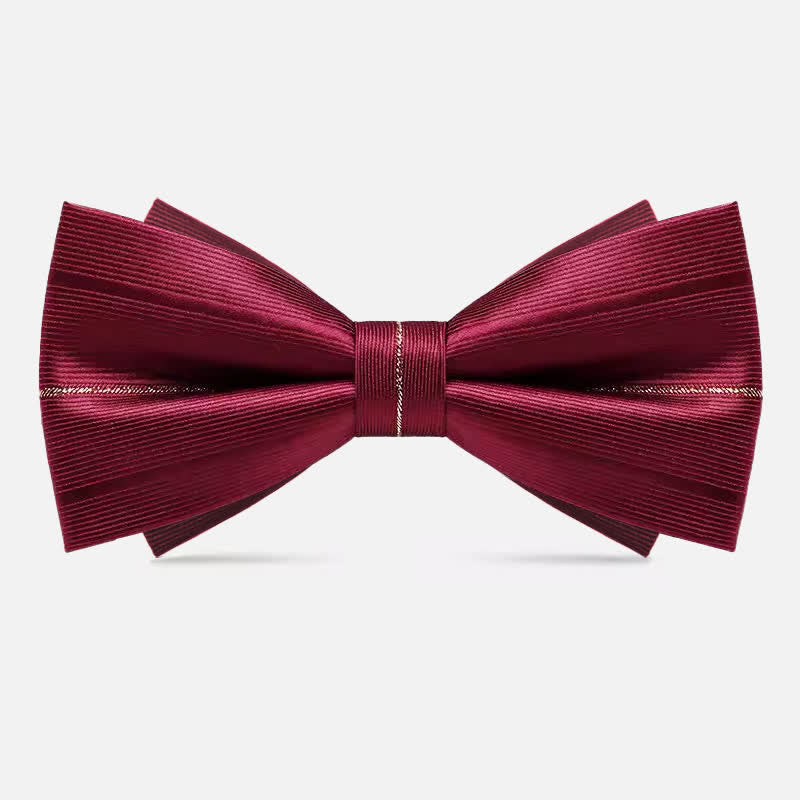 Men's Golden Thread Decor Double Layered Bow Tie