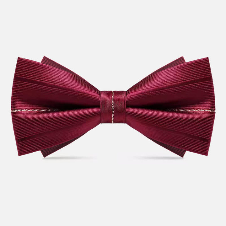 Men's Golden Thread Decor Double Layered Bow Tie