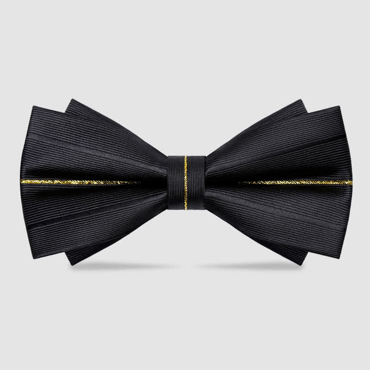 Men's Golden Thread Decor Double Layered Bow Tie