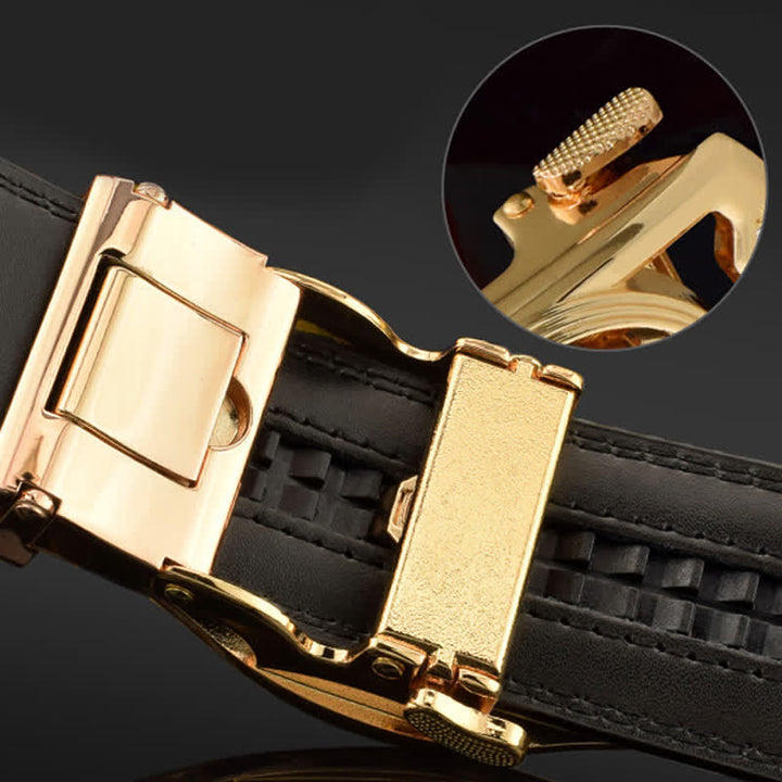 Men's Retro Lion Head Automatic Buckle Leather Belt