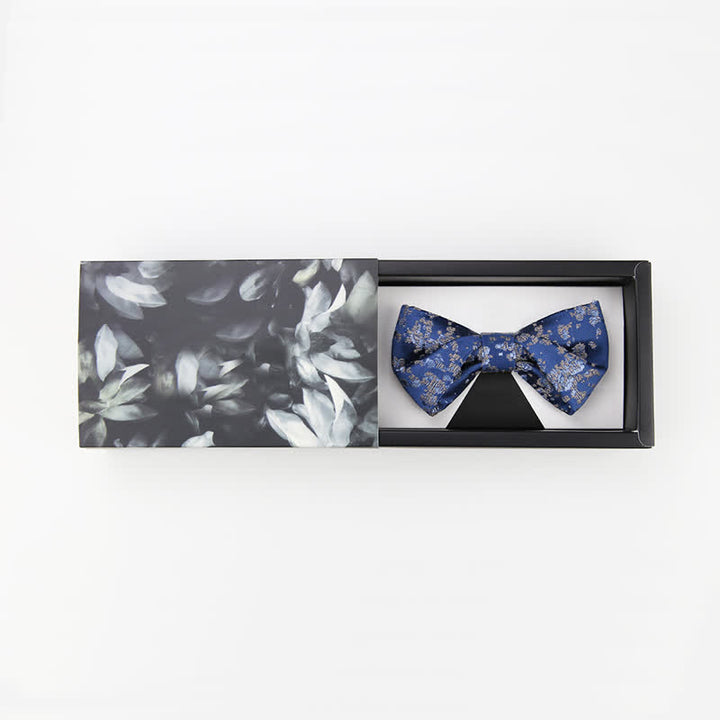 Men's Delicate Blue Floral Printed Bow Tie