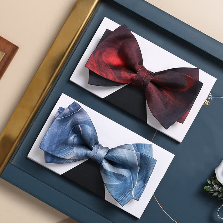 Men's Luxury Abstract Pattern Double Layered Bow Tie