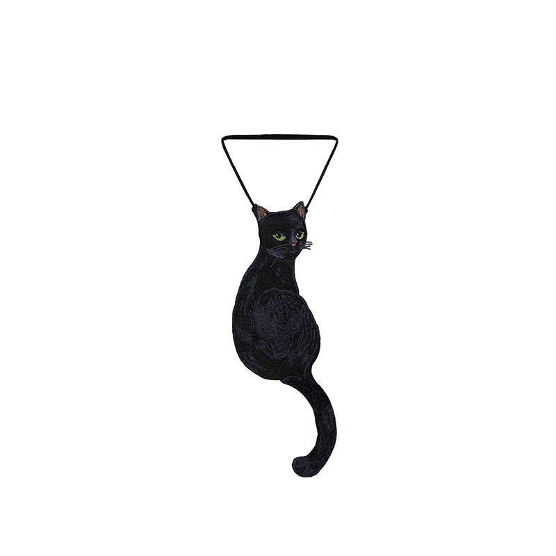 Women's Cool Black Cat Zipper Necktie