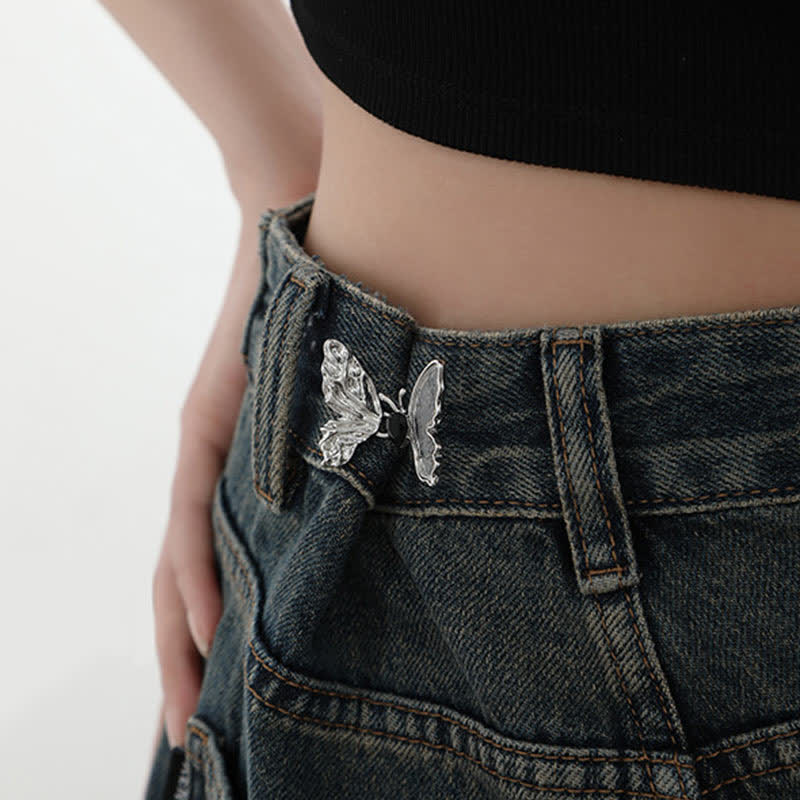 Women's Butterfly Removable Button Pins Jeans Belt Clip