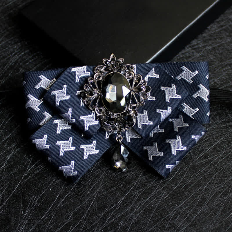 Ribbon Shaped Crystal Wedding Formal Bow Tie