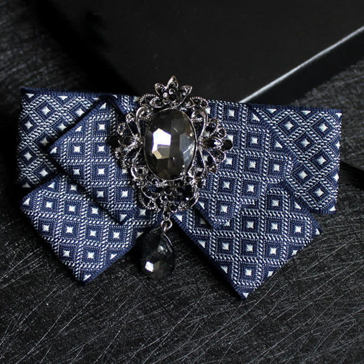 Ribbon Shaped Crystal Wedding Formal Bow Tie