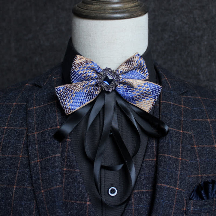 Classic British Style Ribbon Tassel Bow Tie