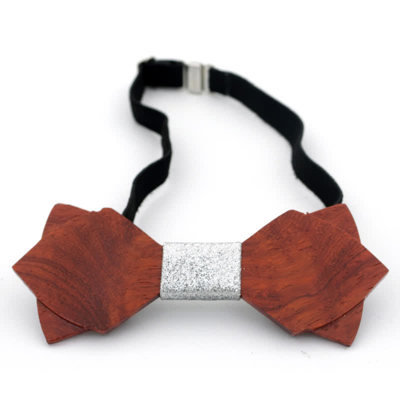 Men's Classic Vintage Double Layered Wooden Bow Tie