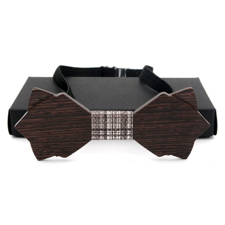 Men's Classic Vintage Double Layered Wooden Bow Tie