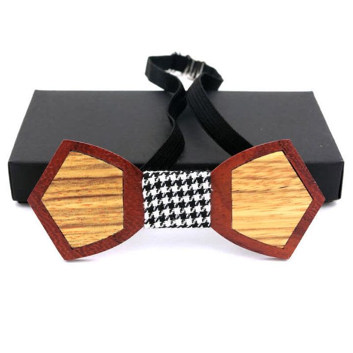 Men's Spliced Stylish Butterfly Wooden Bow Tie