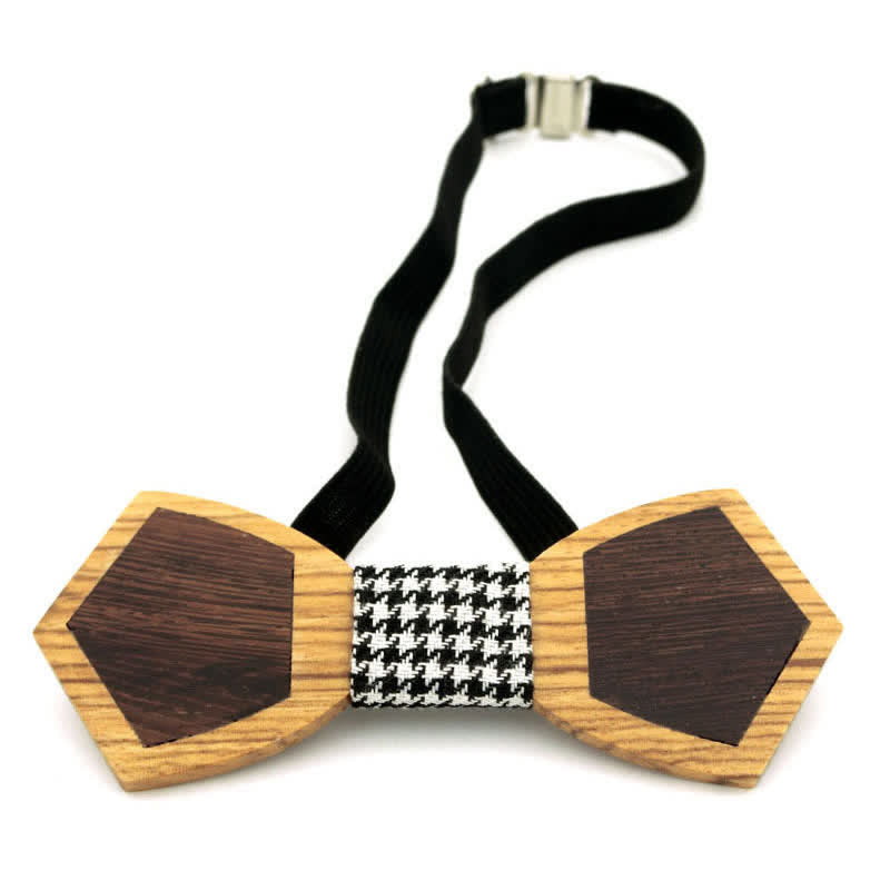 Men's Spliced Stylish Butterfly Wooden Bow Tie