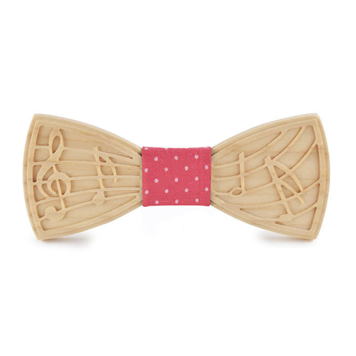 Men's Novelty Music Engraving Wooden Bow Tie