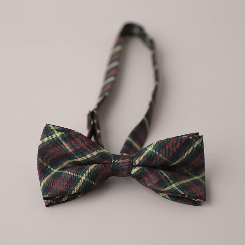 Men's Casual Formal Party Retro Plaid Bow Tie