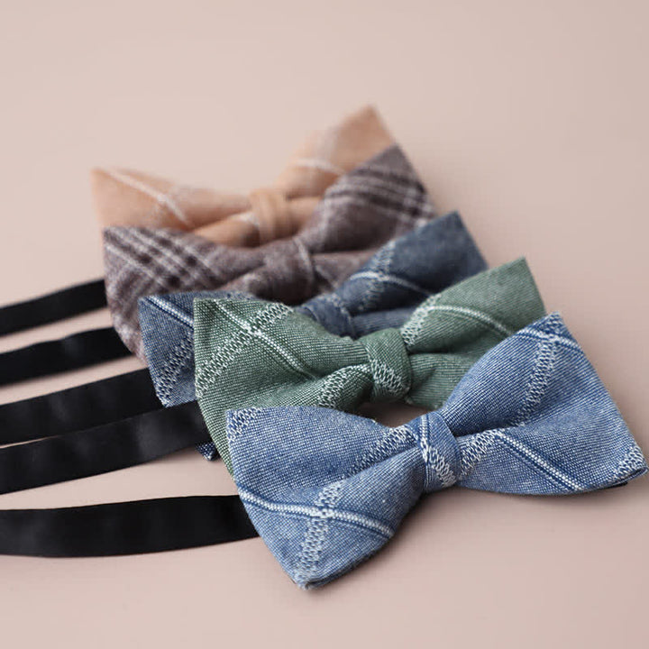 Men's Casual Formal Party Retro Plaid Bow Tie