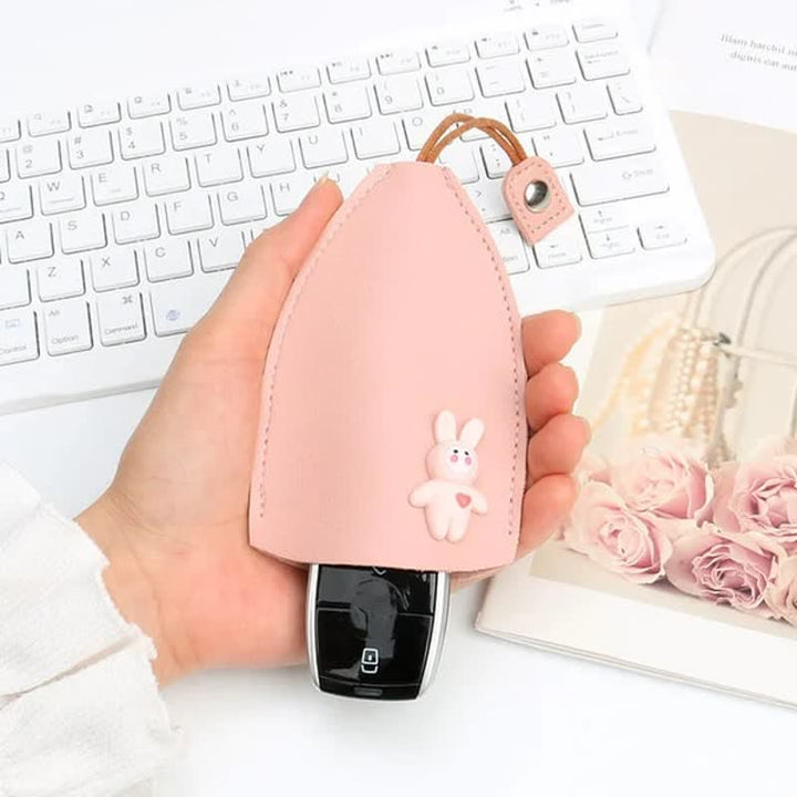 Creative Pull-out Cute Rabbit Leather Key Case